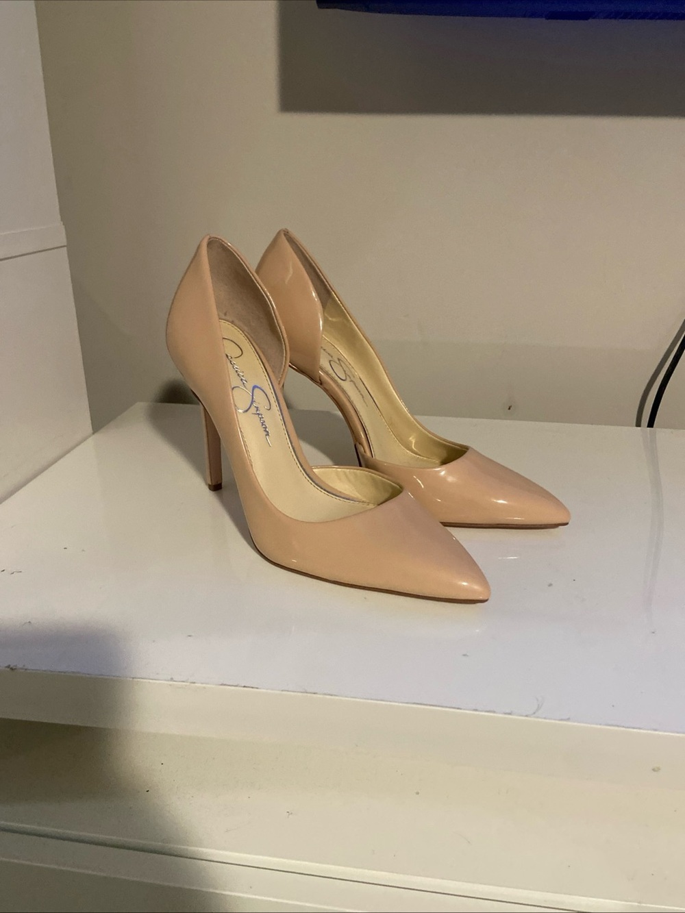 Jessica Simpson Blush Patent Pointed-Toe Stiletto Pumps